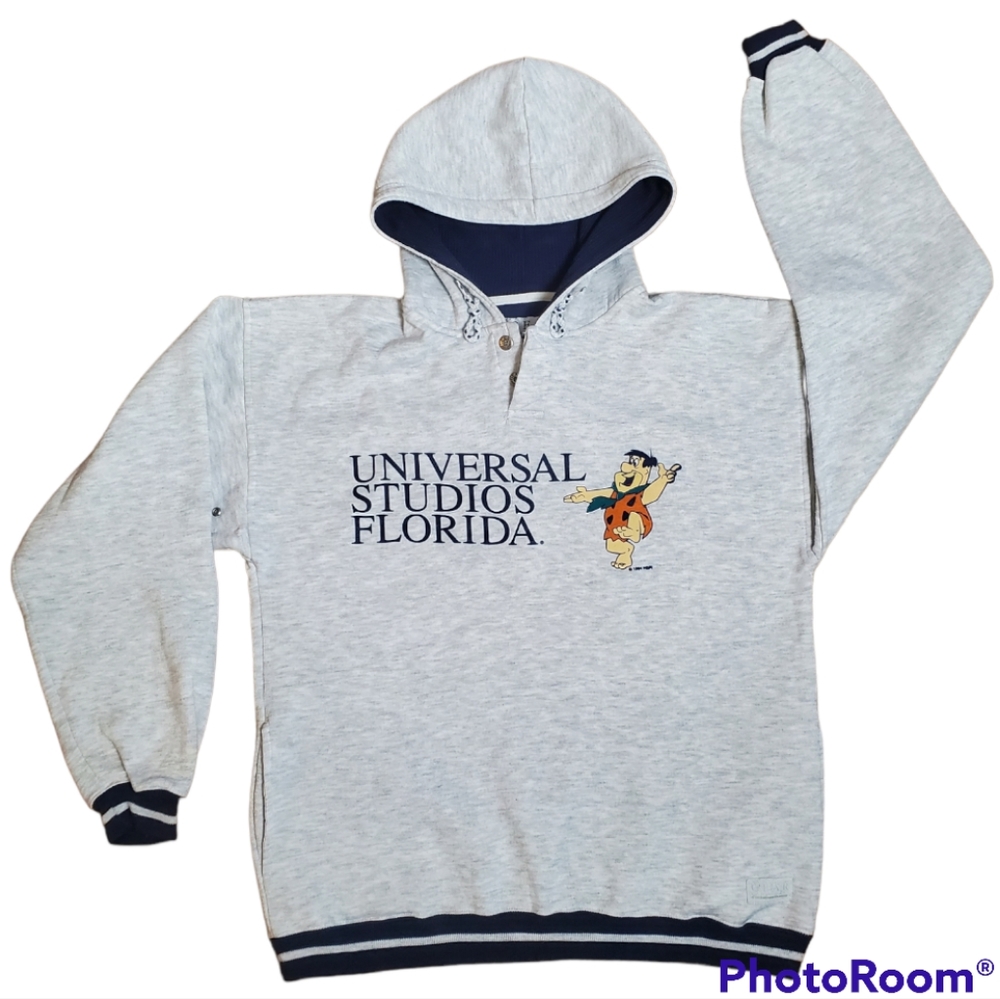 1994 Vintage Universal Studios Florida Fred Flintstone Movie Hoodie Sweater Rare